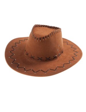 Kostümzubehör Cowboyhut Lederoptik braun 59