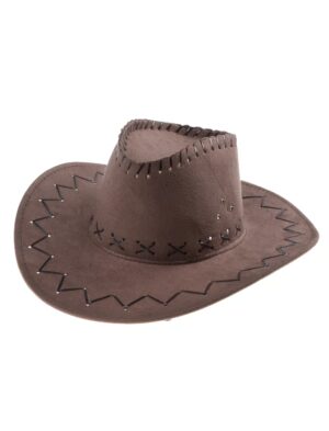 Kostümzubehör Cowboyhut Lederoptik dunkelbraun 59