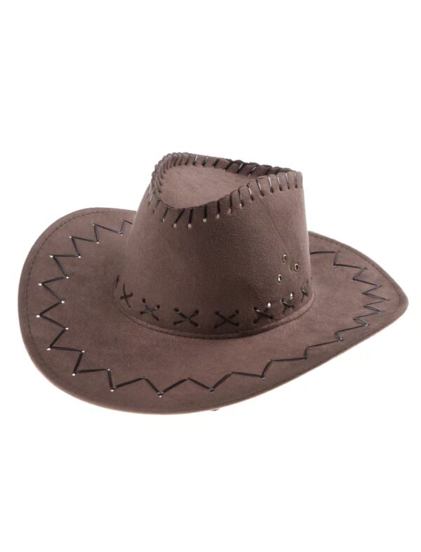 Kostümzubehör Cowboyhut Lederoptik dunkelbraun 59