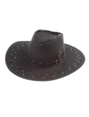 Kostümzubehör Cowboyhut Lederoptik schwarz 59