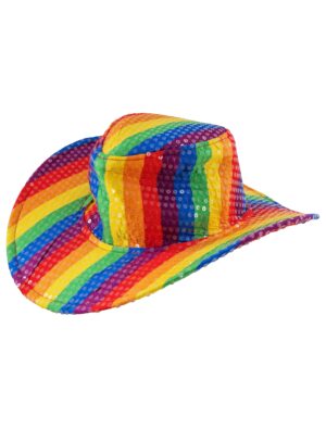 Kostümzubehör Cowboyhut Pailletten rainbow one size
