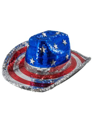 Kostümzubehör Cowboyhut Spiegelmosaik rot/blau 57