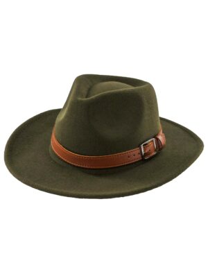 Kostümzubehör Cowboyhut mit Band grün/braun one size