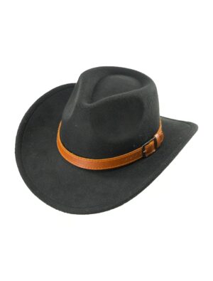 Kostümzubehör Cowboyhut mit Band schwarz/braun one size