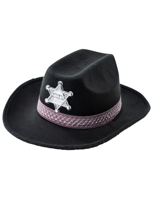 Kostümzubehör Cowboyhut mit Stern Kinder schwarz one size