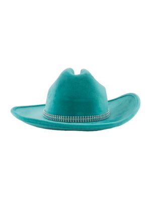 Kostümzubehör Cowboyhut mit Strassband türkis one size