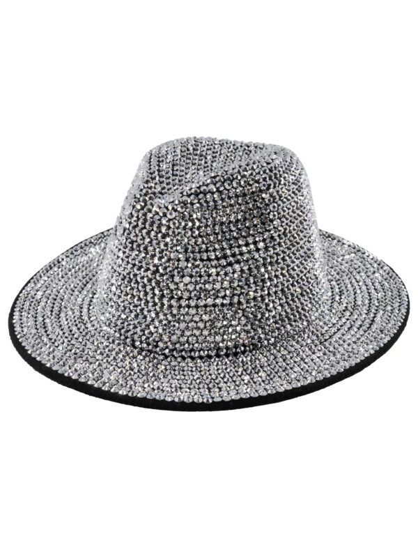 Kostümzubehör Cowboyhut mit Strasssteinen schwarz/silber one size