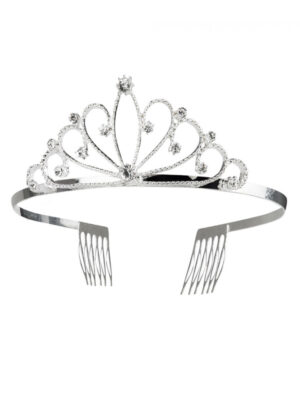 Kostümzubehör Diadem Königin silber mit Kamm