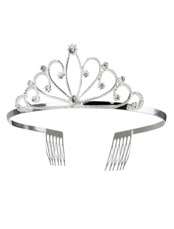 Kostümzubehör Diadem Königin silber mit Kamm