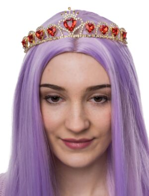 Kostümzubehör Diadem Paulina mit Kristall Damen rot/gold