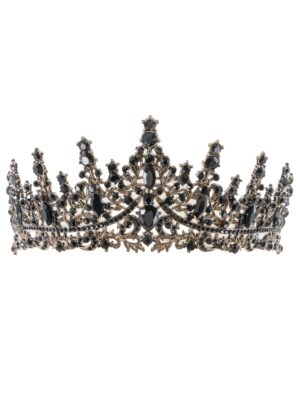 Kostümzubehör Diadem mit Steinen Damen schwarz