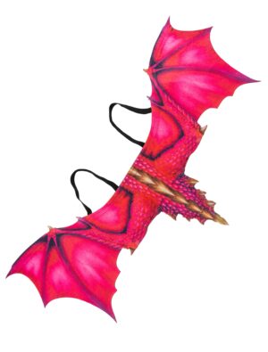 Kostümzubehör Drachenflügel rot ca. 95 x 45 cm