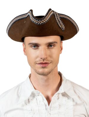 Kostümzubehör Dreispitz Pirat braun 59