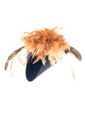 Kostümzubehör Dreispitz schwarz Wollfilz mit Vogelnest braun 59