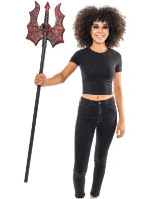 Kostümzubehör Dreizack Halloween schwarz/rot