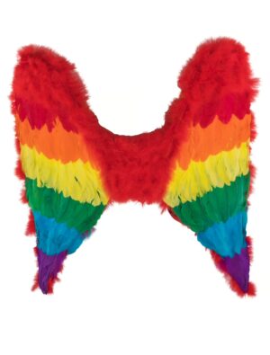 Kostümzubehör Engelsflügel regenbogen mittel 57x52cm Farbe: bunt