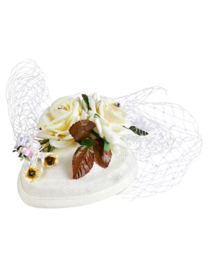Kostümzubehör Fascinator mit Haarklammern weiß
