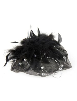 Kostümzubehör Fascinator schwarz