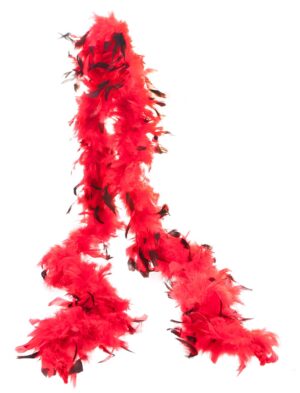 Kostümzubehör Federboa 60g 180cm rot/schwarz