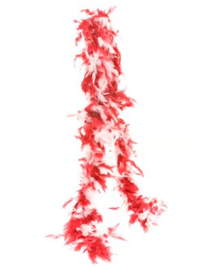 Kostümzubehör Federboa 60g 180cm rot/weiß