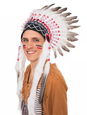 Federkopfschmuck Häuptling Kinder gelb 116/128