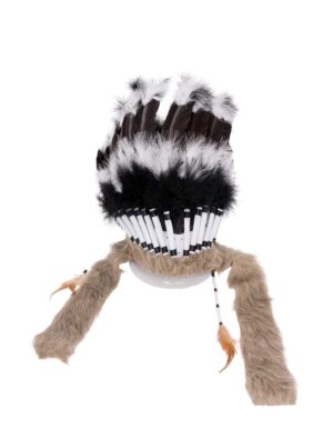 Kostümzubehör Federkopfschmuck Indianer schwarz/weiß