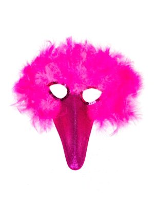 Kostümzubehör Federmaske Vogel pink