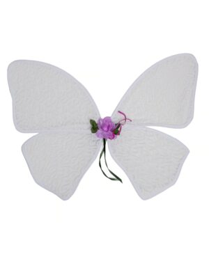 Kostümzubehör Feenflügel mit Blume weiß