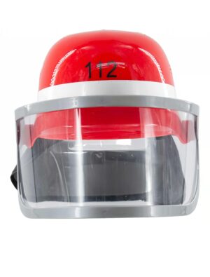 Kostümzubehör Feuerwehrhelm mit Visier Kinder rot one size