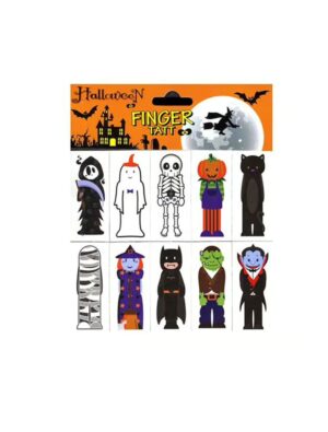 Kostümzubehör Fingertattoos Halloween bunt Farbe: bunt