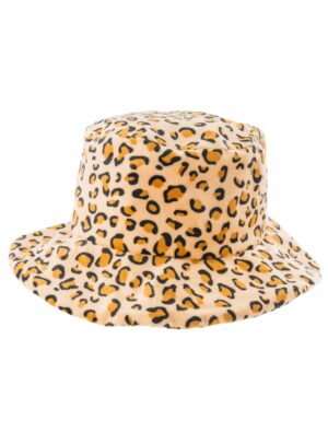 Kostümzubehör Fischerhut Filz Leopard beige/schwarz 59