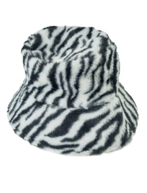 Kostümzubehör Fischerhut Plüsch Zebra schwarz/weiß one size