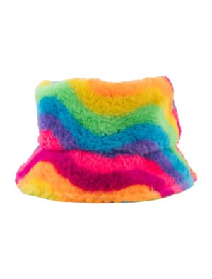 Kostümzubehör Fischerhut Plüsch rainbow