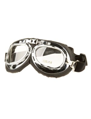 Kostümzubehör Fliegerbrille Farbe: silber/schwarz