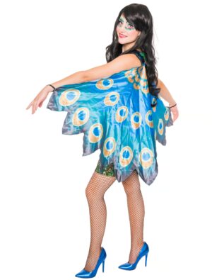 Kostümzubehör Flügel Pfauenrad blau