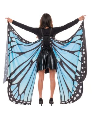 Kostümzubehör Flügel Schmetterling aus Stoff 85 x 130cm blau