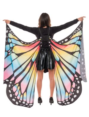 Kostümzubehör Flügel Schmetterling aus Stoff 85 x 130cm bunt Farbe: bunt