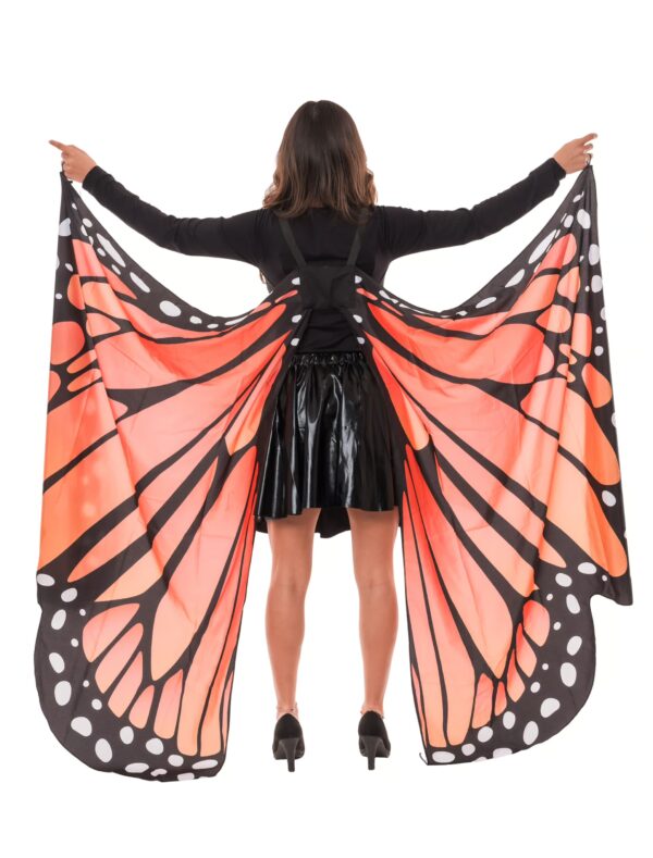 Kostümzubehör Flügel Schmetterling aus Stoff 85 x 130cm orange