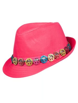 Kostümzubehör Gangsterhut Peace pink