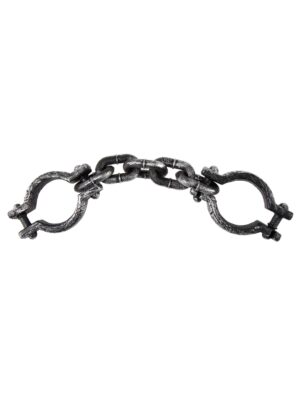 Kostümzubehör Gefangenen Kette mit Fesseln Farbe: schwarz/silber