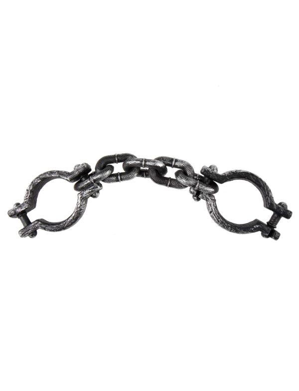 Kostümzubehör Gefangenen Kette mit Fesseln Farbe: schwarz/silber
