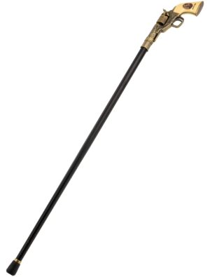 Kostümzubehör Gehstock Pistole gold