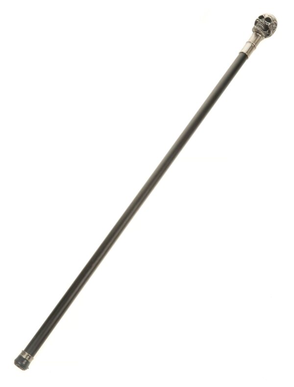 Kostümzubehör Gehstock Totenkopf silber