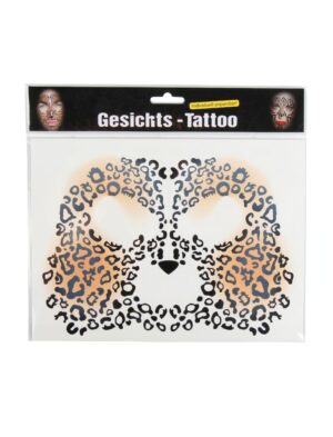 Kostümzubehör Gesichtstattoo Leopard Farbe: schwarz