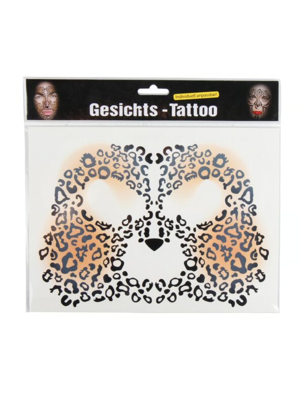 Kostümzubehör Gesichtstattoo Leopard Farbe: schwarz