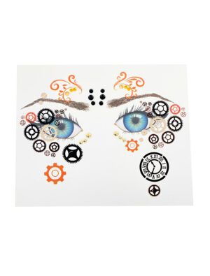 Kostümzubehör Gesichtstattoo Steampunk Farbe: kupfer