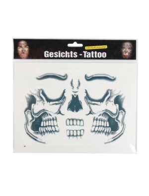 Kostümzubehör Gesichtstattoo Totenkopf Farbe: schwarz
