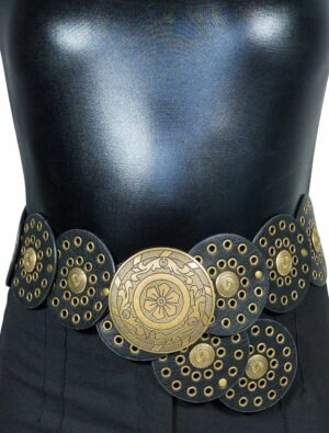 Kostümzubehör Gürtel Wikinger schwarz/gold