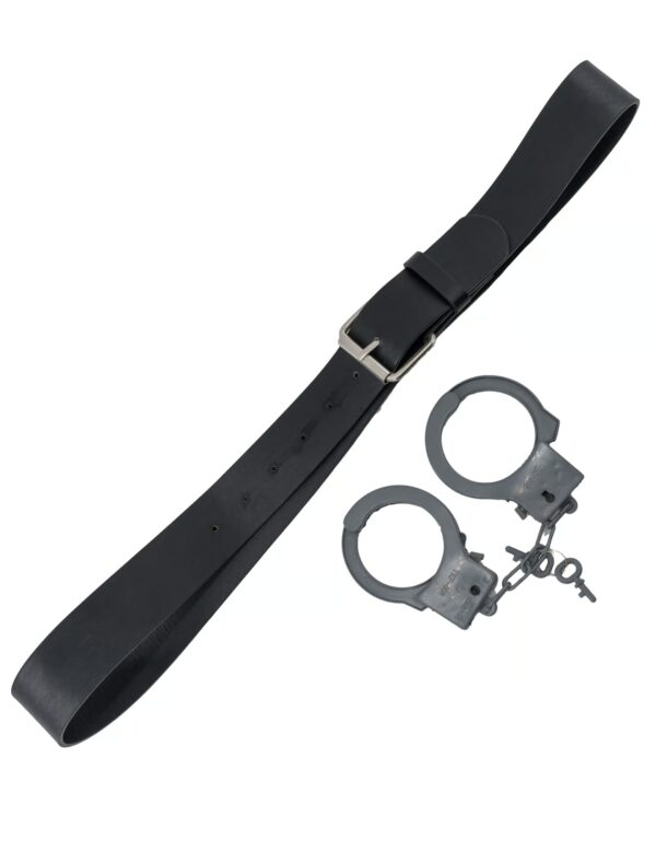 Kostümzubehör Gürtel mit Handschellen schwarz