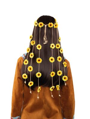 Kostümzubehör Haarband Boho mit Blumen gelb
